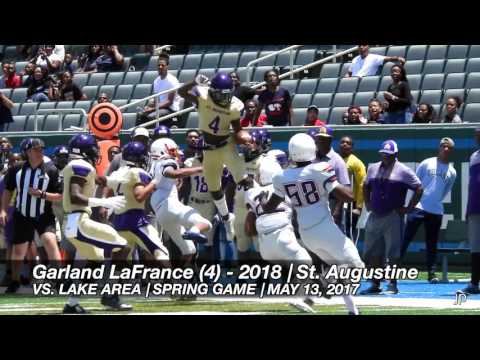 St. Aug 2018 RB Garland LaFrance Hurdles Defender in Spring Game at Yulman Stadium
