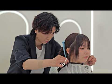(ASMR) Beautiful Japanese Lady Gets Professional Haircut from Top Stylist in Tokyo, Japan