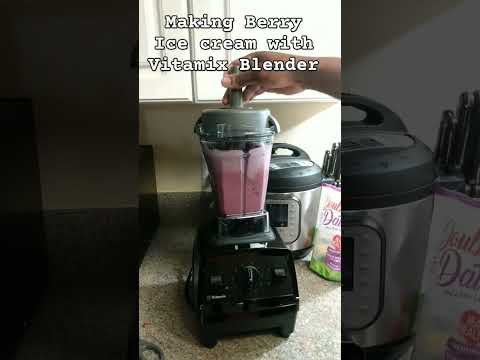 Making Berry Ice cream with Vitamix Blender