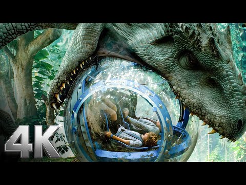 Waterfall Jump! Zach & Gray Flee the Gyrosphere | Jurassic World | CLIP 💥 4K
