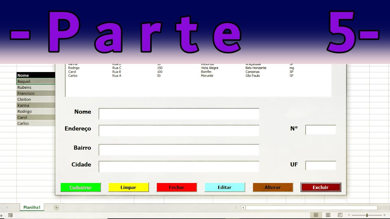 Cadastro de Clientes com Formulário no Excel (Parte 5 - Botão Excluir)