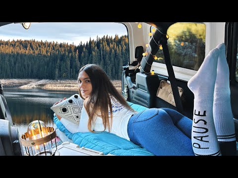 Alleincamping und Pilzsuche am Waldbergsee | ASMR-Abenteuer mit meinem Auto