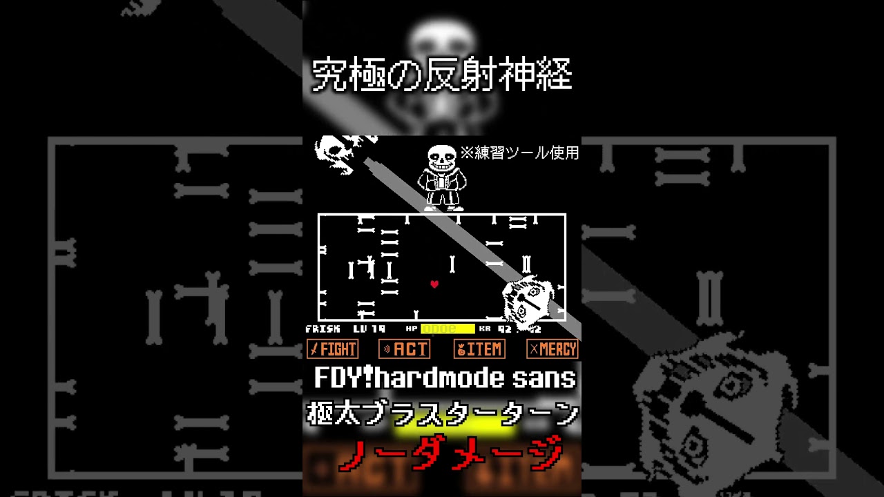 究極の反射神経 FDY!Hardmode Sans 極太ブラスターターン ノーダメージ