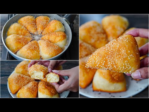 Homemade Fried Bread Recipe | Without Oven | Sesame Bread Recipe | T'stove
