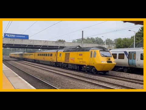 Network Rail Class 43 HST (43062 and 43013) passes Arlesey along with some Class 91s, 180s and 800s
