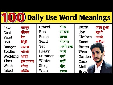 100 Daily Use Words with Hindi Meaning | Word Meaning | English Speaking Practice