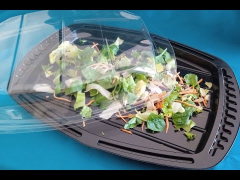 Cold kitchen plastic tray with medium black lid
