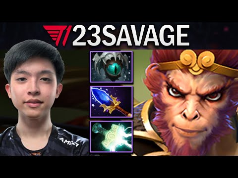 T1.23SAVAGE MONKEY KING WITH AGHANIMS-MJOLNIR - DOTA 2 7.30 GAMEPLAY