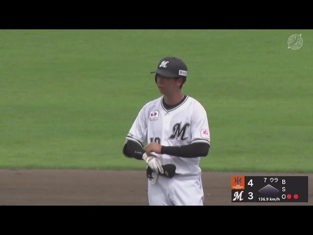 【ファーム】好調アピール!! マリーンズ・上田希由翔 レフトの頭上を越す逆転タイムリー2ベースヒット!! 2025年6月26日 千葉ロッテマリーンズ 対 オイシックス新潟アルビレックスBC