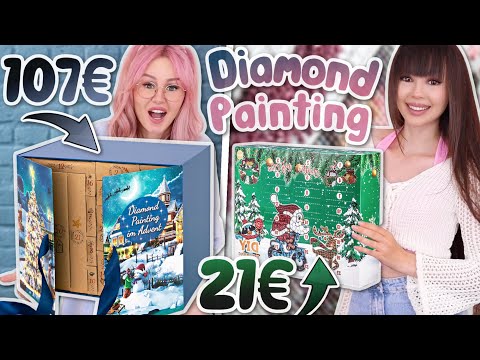 Welcher DIAMOND PAINTING Adventskalender lohnt sich mehr? ✨Teuer vs. Billig | ViktoriaSarina