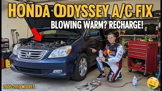 Honda Odyssey A/C Recharge | How To Fix Air Conditioning Blowing Warm 2005-2010 Honda Odyssey
