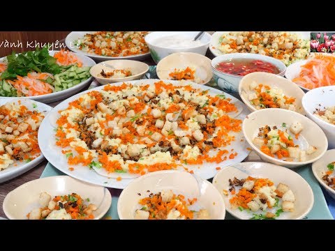 BÁNH BÈO CHAY - Cách pha Bột đổ Bánh Bèo Chén có Xoáy - Món ăn Chay- by Vanh Khuyen