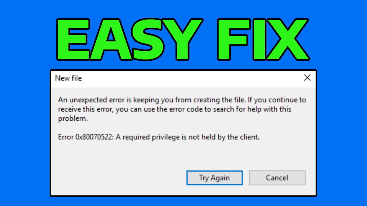 How To Fix A Required Privilege is Not Held by the Client Error