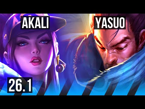 AKALI vs YASUO (MID) | Perfect KDA: 18/0/3 | KR Master | 26.1