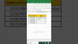 Calculate Age from Date of Birth in Excel | DATEDIF Function Explained