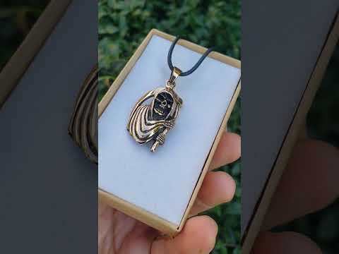 Кулон Грим Рипер талисман смерть с косой бронза Готика Рок амулет - фото 1 - id-p3230970381