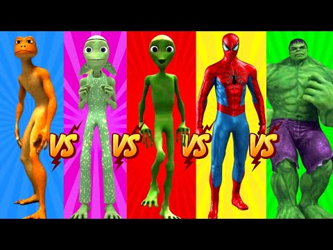 dame tu cosita vs Patila vs me kemaste vs hulk vs spiderman 👽 green alien dance 👽
