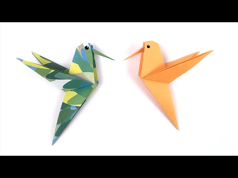 Easy origami bird - hummingbird - How to make a paper Bird