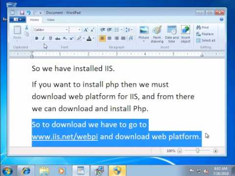 comment installer iis windows 7