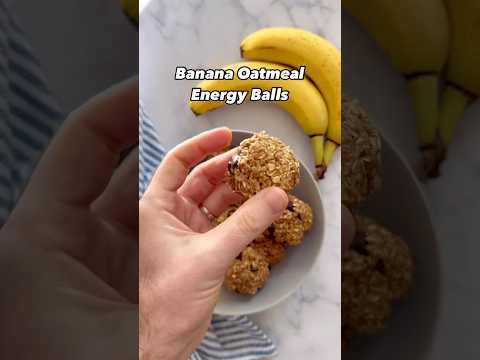 Banana Oatmeal Energy Balls! 🍌 #shorts #energyballs #energybites #oatmeal #nobake #recipe