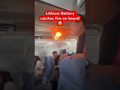 Lithium Battery catches fire on board China flight 😱 #aviation #news #emergency