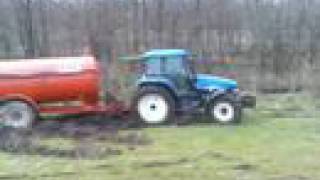 preview picture of video 'New Holland TM140 Bogged Down'