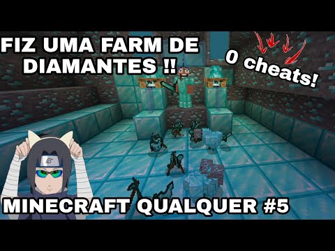 FIZ UMA FARM DE DIAMANTES SEM CHEATS !!! MCPE (MINECRAFT QUALQUER #5) | UberQualquer