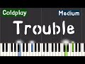 Coldplay - Trouble Piano Tutorial | Medium