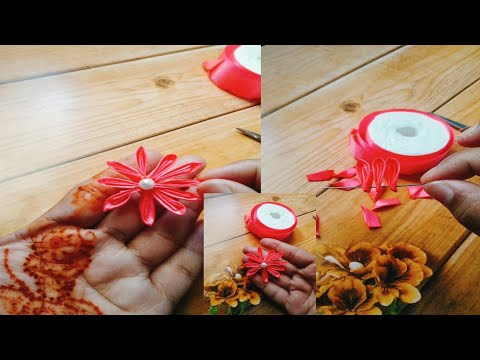 DIY: How to make an adorable satin ribbon flower | Satin ribbon rose tricks