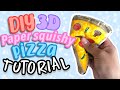 DIY 3D PAPER SQUISHY PIZZA TUTORIAL! 🍕