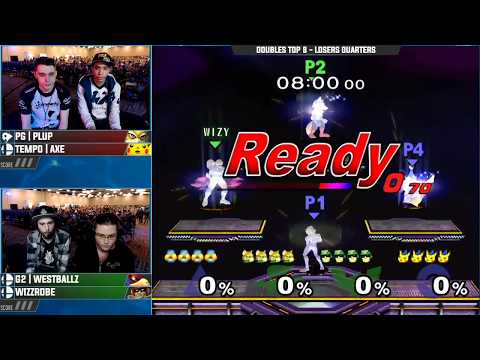 Smash n Splash 3 - PG | Plup & Tempo | Axe vs. Wizzrobe & G2 | Westballz - SSBM - Doubles Top 8 LQs