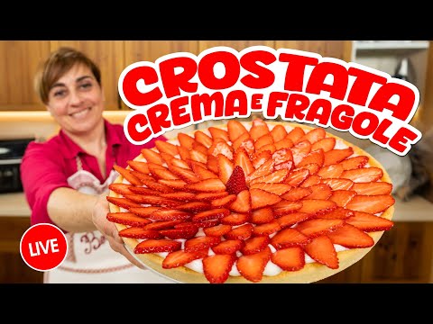 CROSTATA CREMA E FRAGOLE Senza Uova - Ricetta in Diretta Fatto in Casa da Benedetta