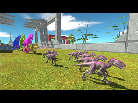 Race to eat a raptor pack - Animal Revolt Battle Simulator