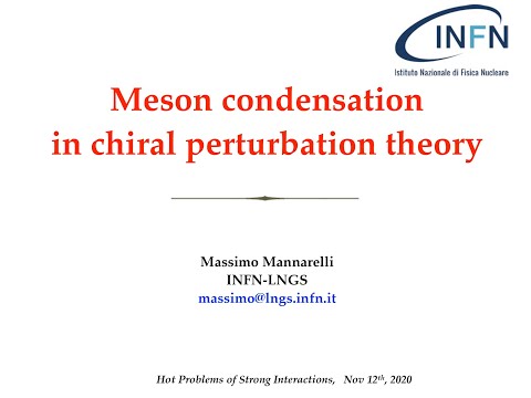 Massimo Mannarelli, Meson condensation in chiral perturbation theory