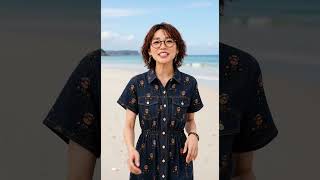 NVIDIAが毎年発売するジェンスン顔柄のTシャツ。もしも女性用デニムワンピースが出てそれを、Nostrilsの年長版のめがねちゃん(25歳Ver.)に着てもらったら、という動画。【No Sound】