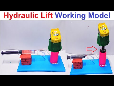 hydraulic car lift working model project diy howtofunda