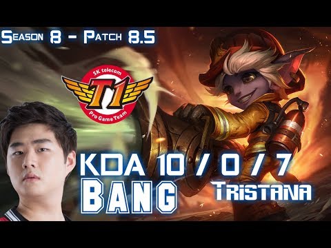 SKT T1 Bang TRISTANA vs EZREAL ADC - Patch 8.5 KR Ranked