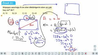 Eğitim Vadisi AYT Matematik 20.Föy Maksimum Minimum Problemleri 2 Konu Anlatım Videoları