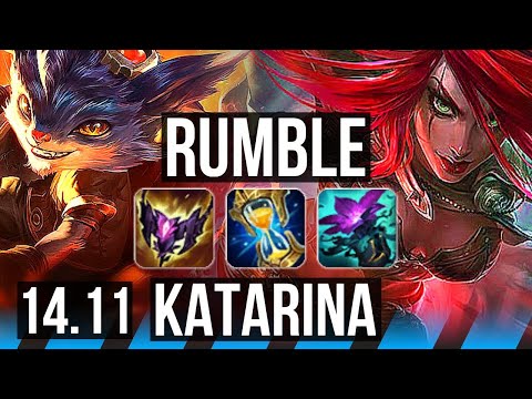 RUMBLE vs KATARINA (MID) | 14/0/2, Legendary, 1100+ games | KR Grandmaster | 14.11