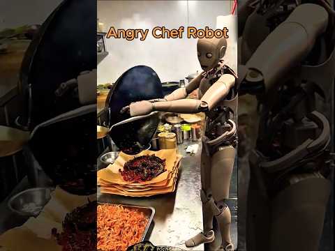 Angry Robot Chef Cooking? Entertainment video of #ai #robot