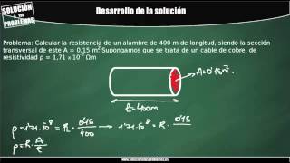 Cálculo de la resistencia de un alambre de cobre