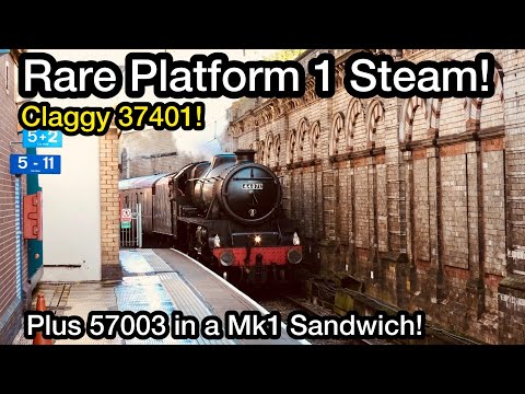CLAGGY 37401, 57003 in a SANDWICH & a RARE Steam pass through Platform One at Crewe! 13/11/25
