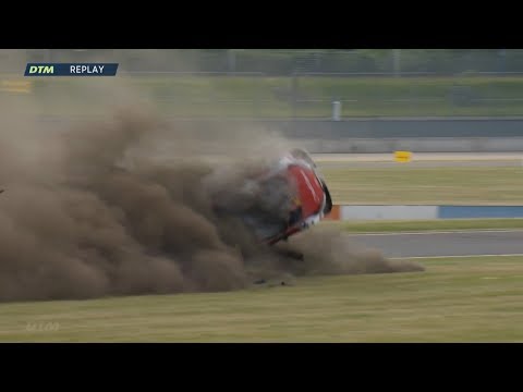 DTM 2018. Race 1 EuroSpeedway Lausitz. René Rast Huge Crash