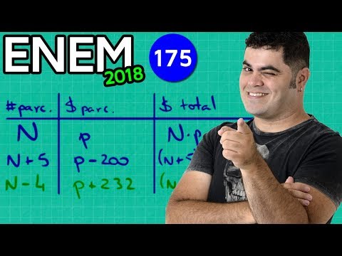 🔥 ENEM 2018 Math 175 👉🏻 Financial Mathematics and Calculation of the Number of Installments