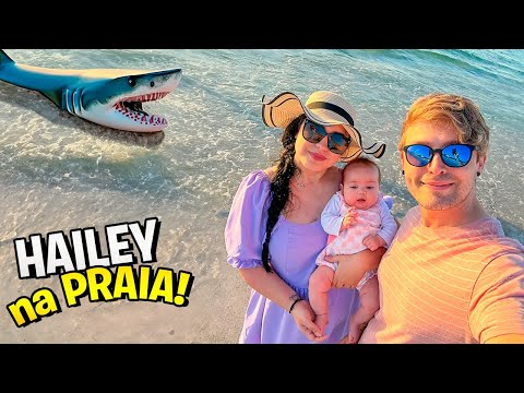 PRIMEIRA VEZ da BEBÊ HAILEY na PRAIA nos ESTADOS UNIDOS! Pai Tambem Vloga