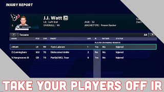 Can You Take Players Off Of IR In Madden