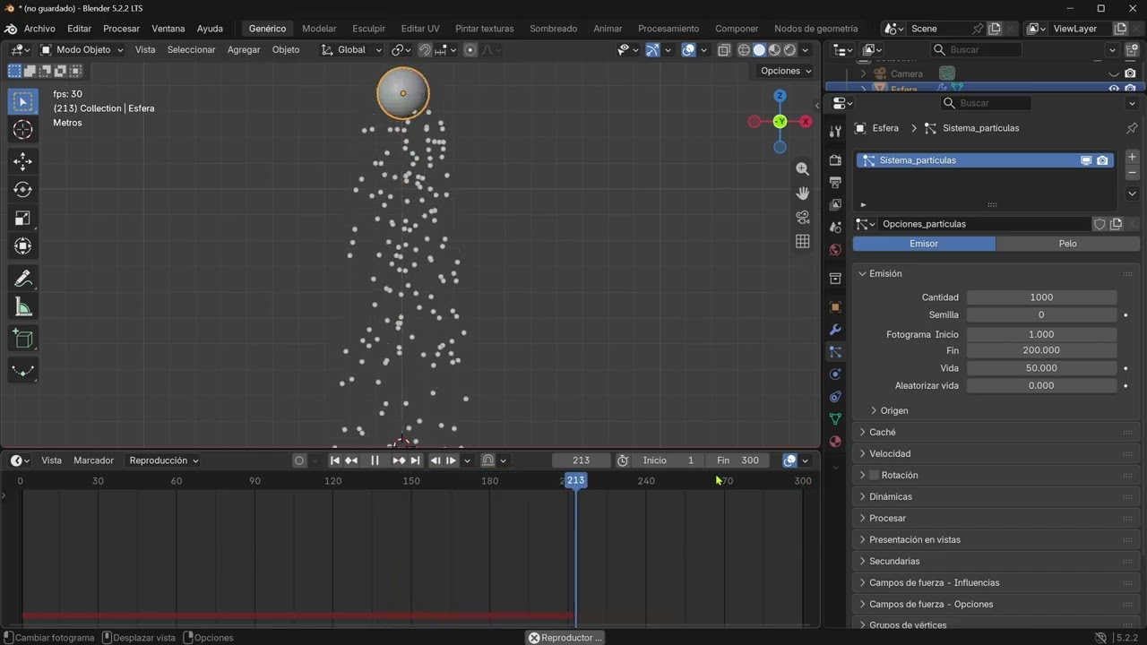 31. Las partículas en Blender
