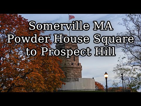 [4K] Somerville MA Ride Powder House to Prospect Hill via Davis Square and Highland Ave Fall Foliage