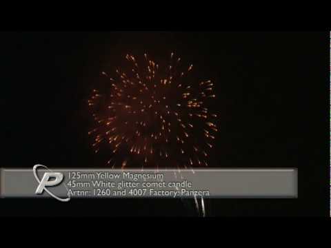 Italian Fireworks Demo  - Panzera - Yellow Magnesium 125mm