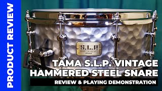Video thumbnail for Tama S.L.P. Vintage Hammered Steel Snare Drum | Drumshack London by Drumshack London
